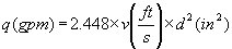 flow rate to velocity