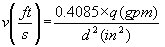 flow rate to velocity